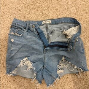 Abercrombie & Fitch Light Blue Distressed Denim Cutoff Shorts